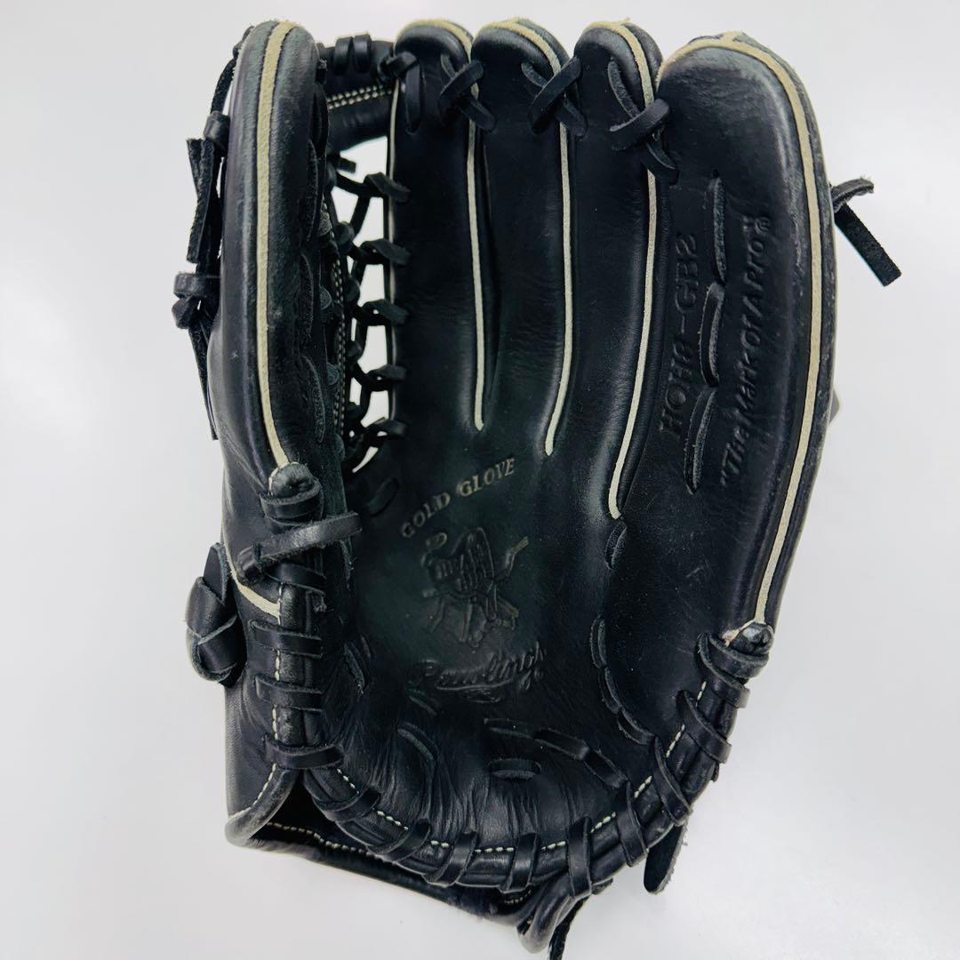【美品】Rawlings 黒レザーグローブ　右投げ　外野用？