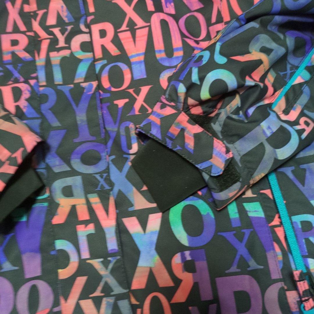 【美品】ROXY　スノボウェア　上下セット　Ｓ　総柄　ロゴ　ブラック　ピンク