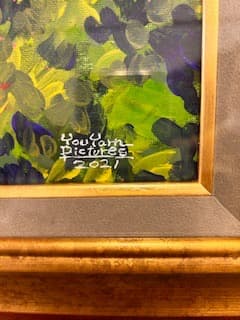 松崎祐哉★東京藝術大学卒★ピンクの花を君に★真作★アクリル画★作品証明書★新額装