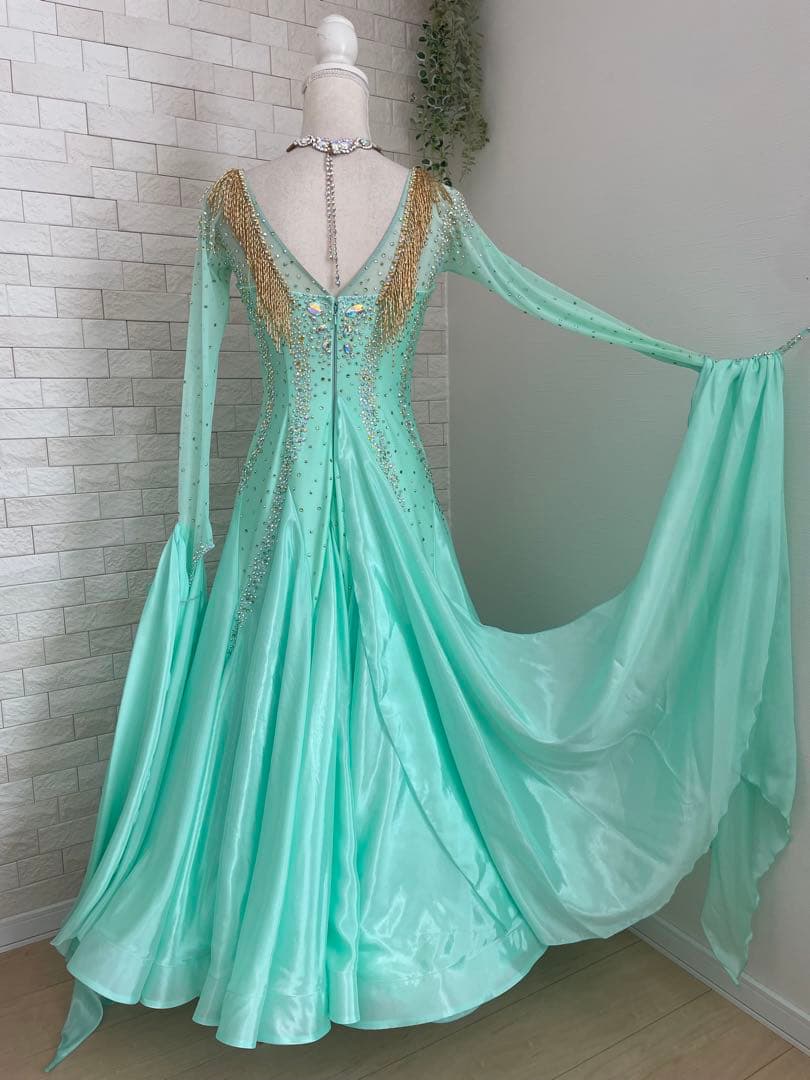 社交ダンス 【Chacott】スタンダードドレス ⭐️クリスアンクローバー生地使用