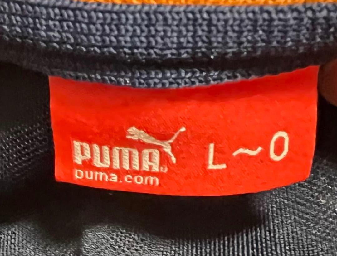 大きいサイズPUMA プージャ　セットアップ上下　刺繍ロゴ　ネイビーオレンジ　Ｏ