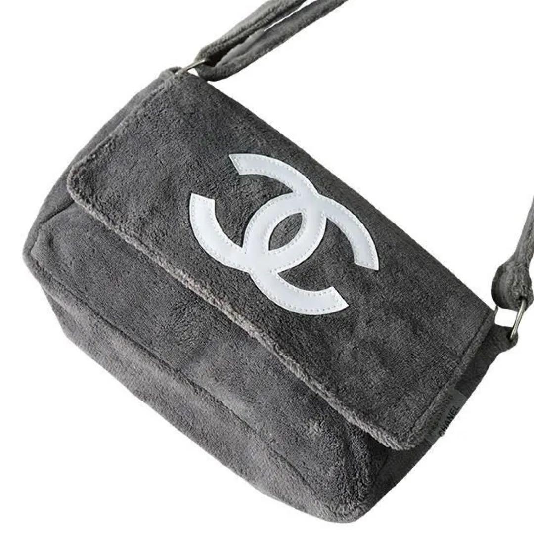 g*g様 CHANEL シャネル ミニバッグ ポーチ チャコールグレー×ホワイト