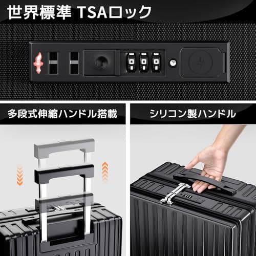 スーツケース フロントオープン 多機能 キャリーケース 機内 Sサイズ