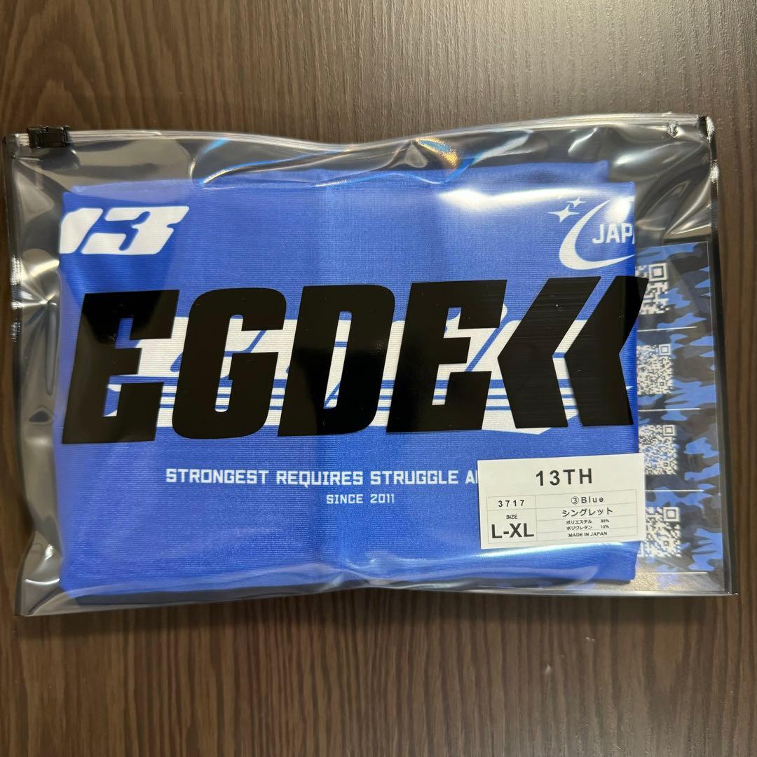 【3717】EGDE≪ 13TH スポーツシングレット 青 L-XL
