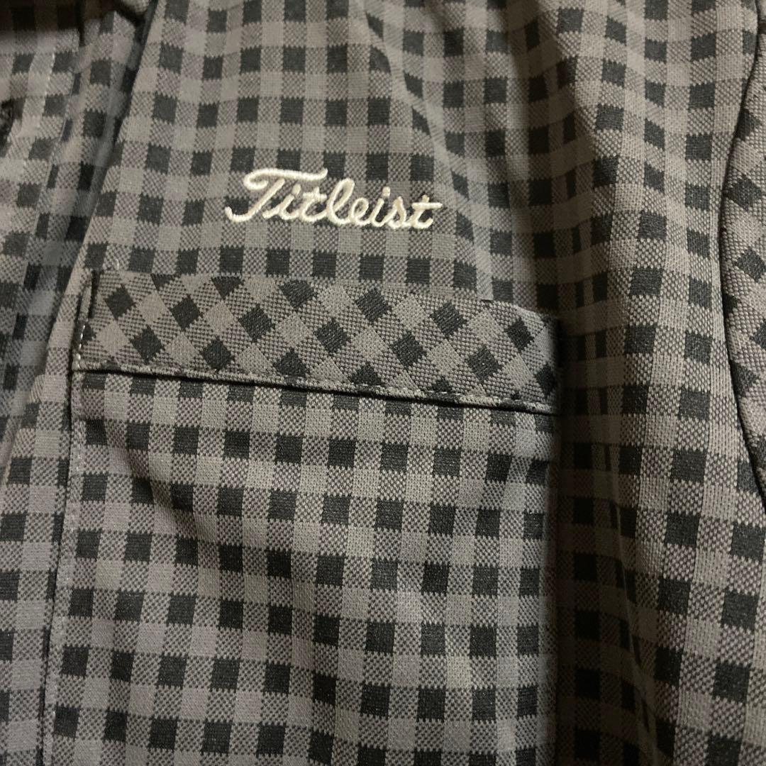 【新品】Titleistタイトリスト　チェック　ストレッチシャツ　ゴルフウェアM