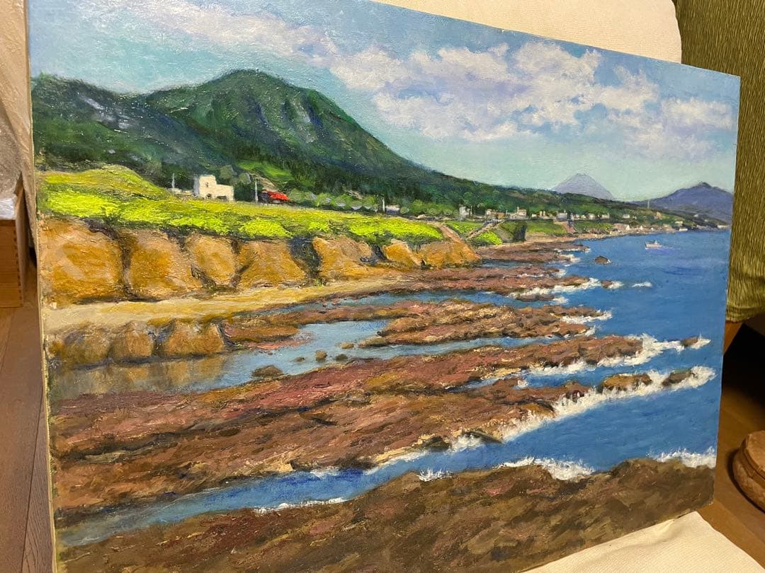 海岸風景 油彩画　P20