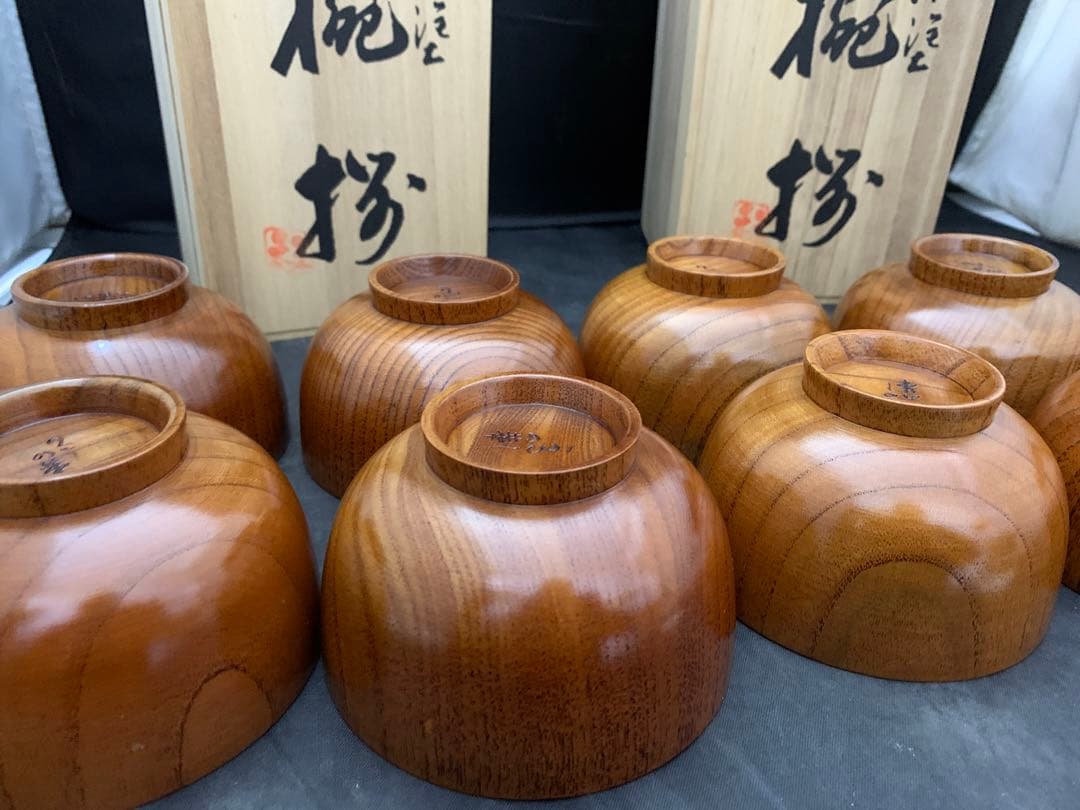うるし　天然木　碗　本漆塗　椀揃　5客+5客