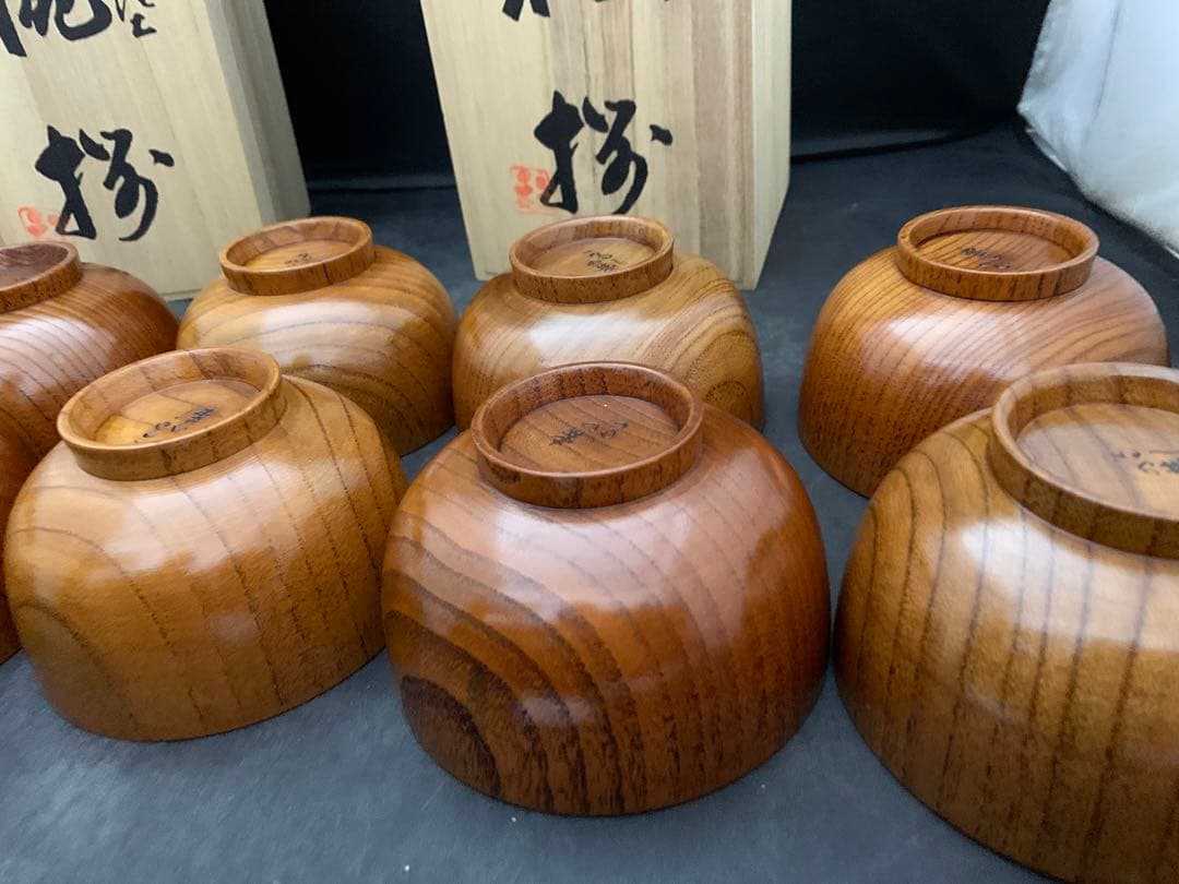 うるし　天然木　碗　本漆塗　椀揃　5客+5客