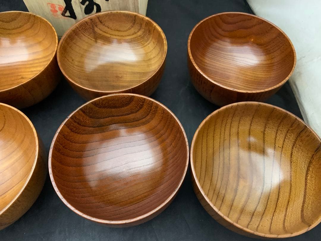 うるし　天然木　碗　本漆塗　椀揃　5客+5客