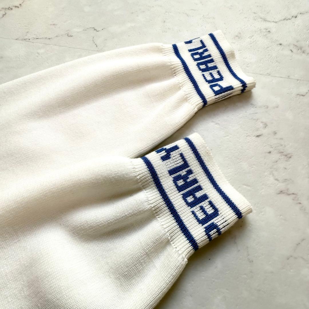 新品 PEARLY GATES Vネック セーター ニット 4 ホワイト ブルー