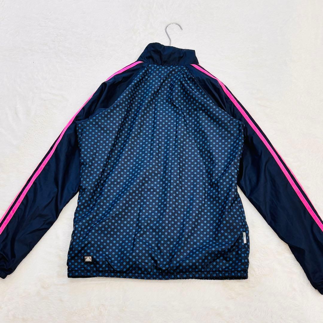 【アディダス】美品 トラックジャケット ネイビー 水玉 ドット L レディース