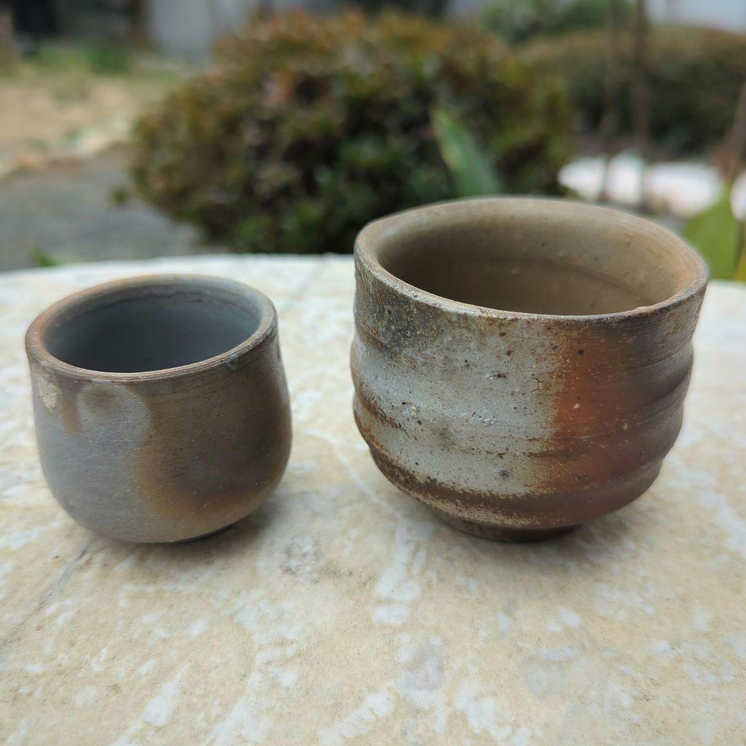 tamoji-　備前焼　焼締　窯変　緋襷　酒器　ぐい呑み　お猪口　22個