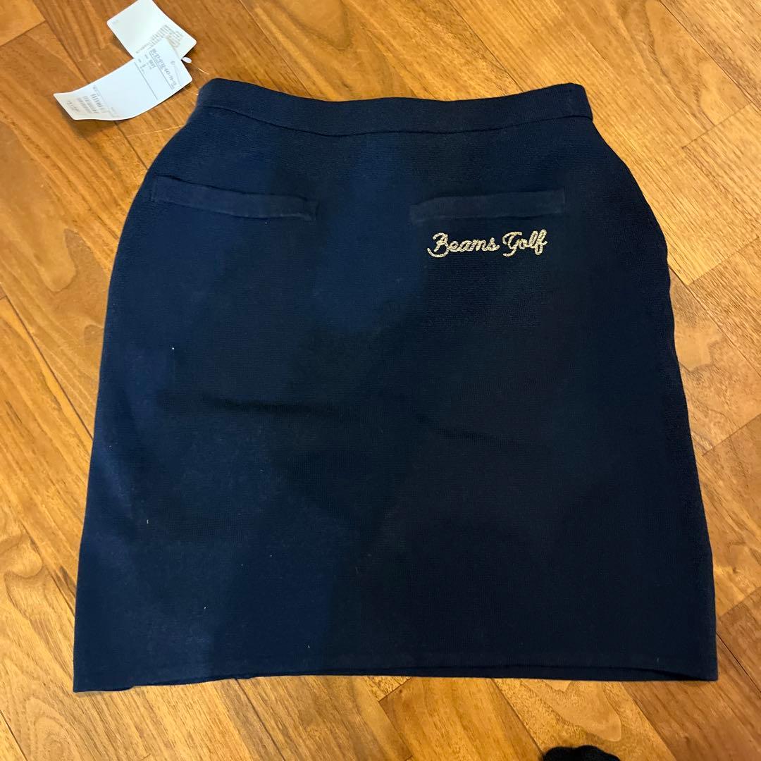 ビームスゴルフ　レディース　ニットスカート　ネイビー　S