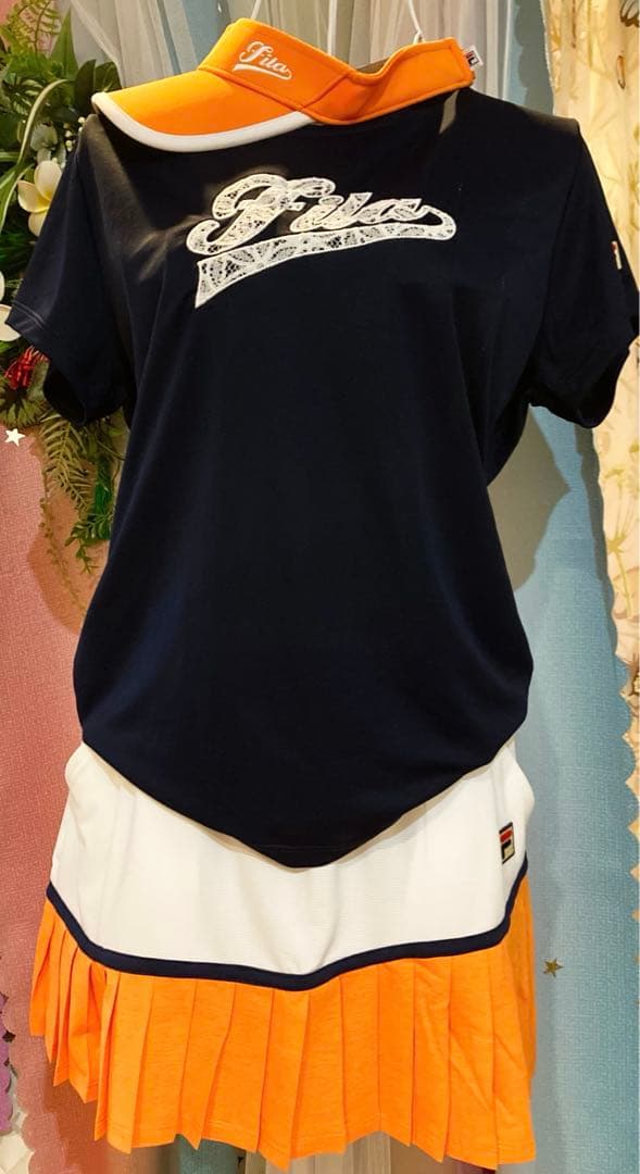 No.508 FILA 白いレースのアップリケがエレガントなゲームシャツ✩.*˚