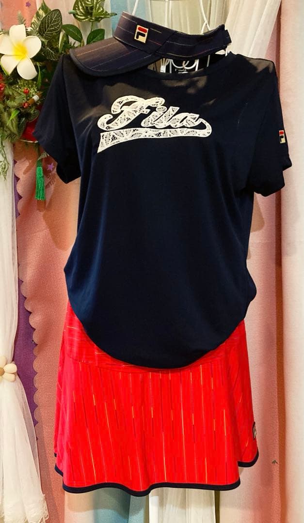 No.508 FILA 白いレースのアップリケがエレガントなゲームシャツ✩.*˚