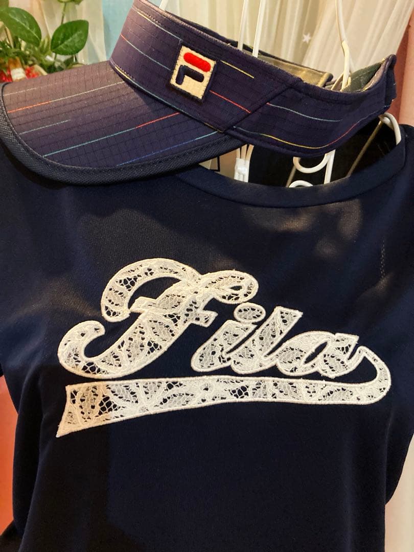No.508 FILA 白いレースのアップリケがエレガントなゲームシャツ✩.*˚