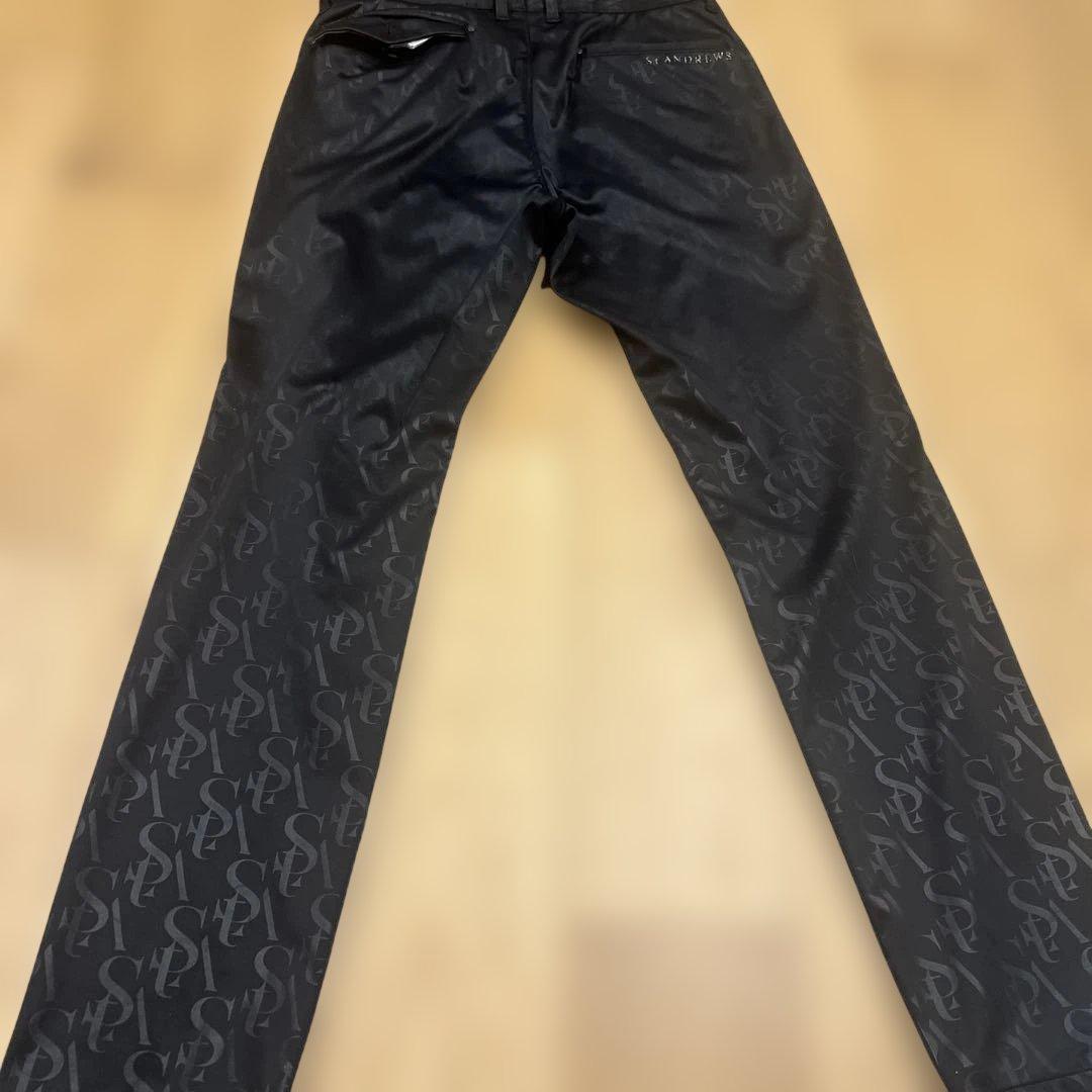 standrewsブラック ロゴパターン LLサイズ パンツ