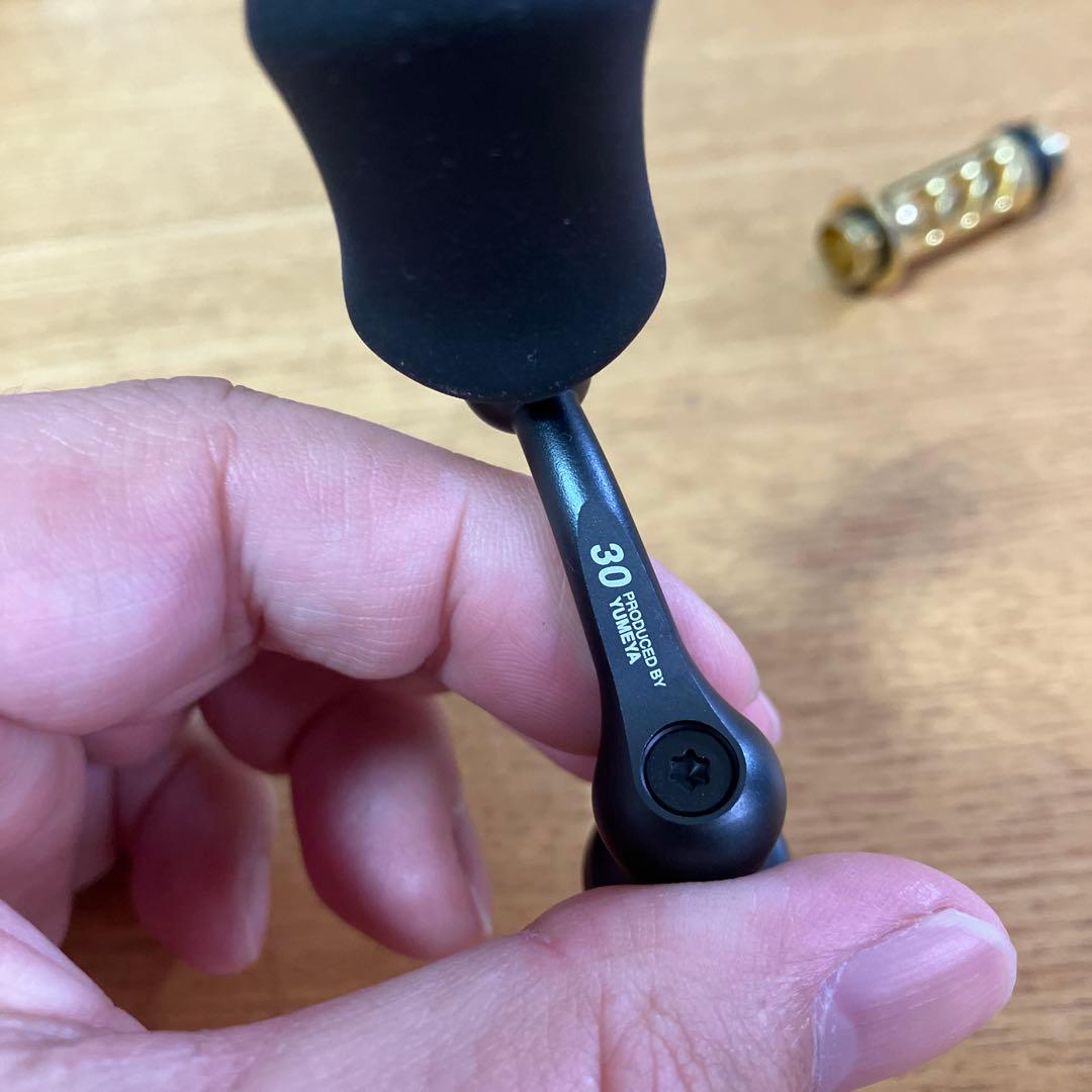 美品　廃盤　夢屋　センシティブショートハンドル　30mm アルミノブ　スタンド