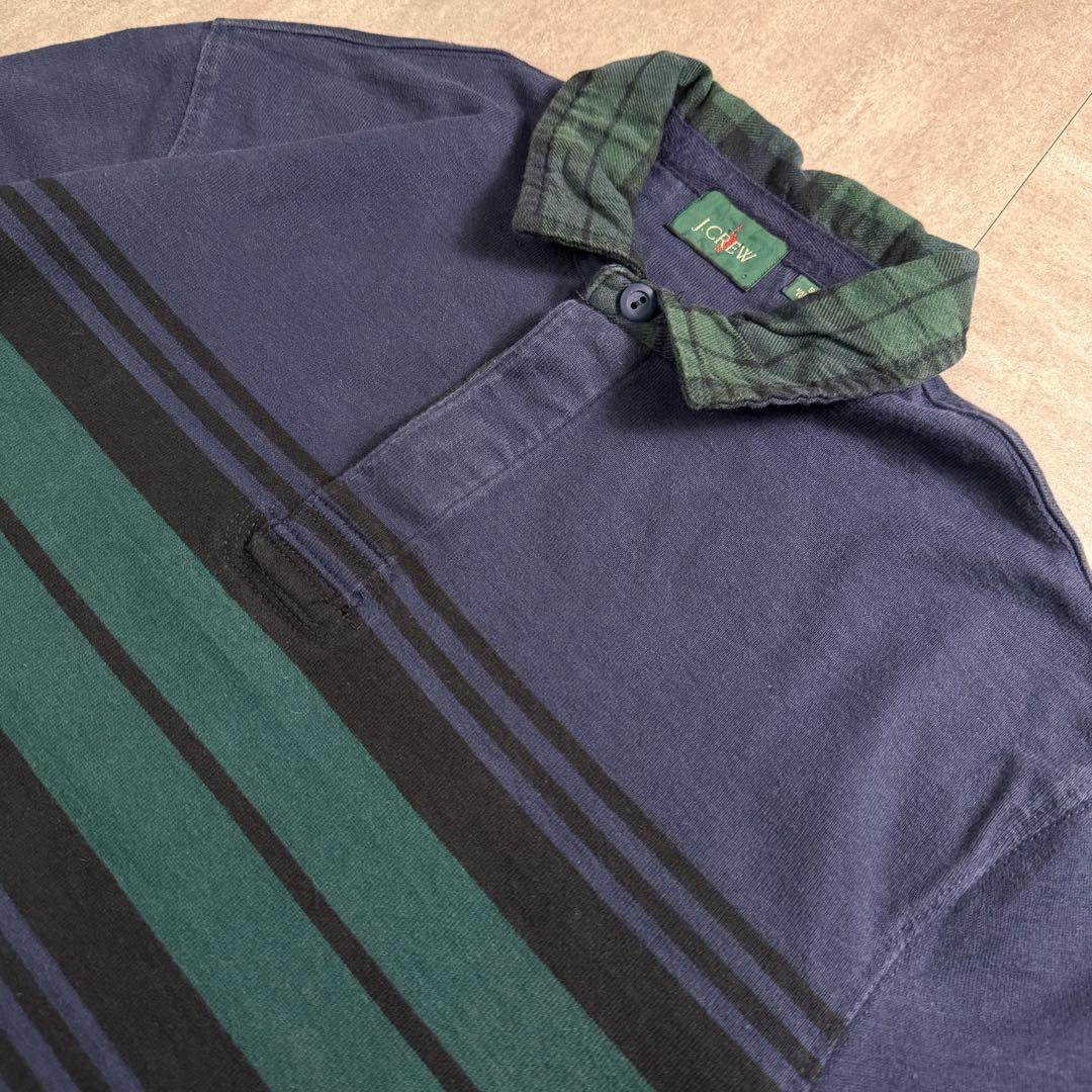 【90's】J.CREW エジプト製　ハーフボタン　ラガーシャツ　マルチカラー