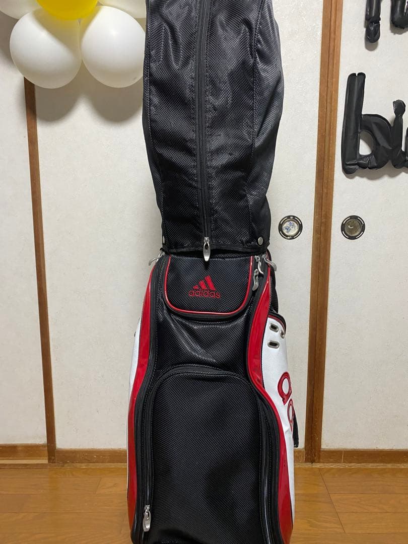 最終値下げ‼️adidas キャディバッグ 黒赤 フード付き