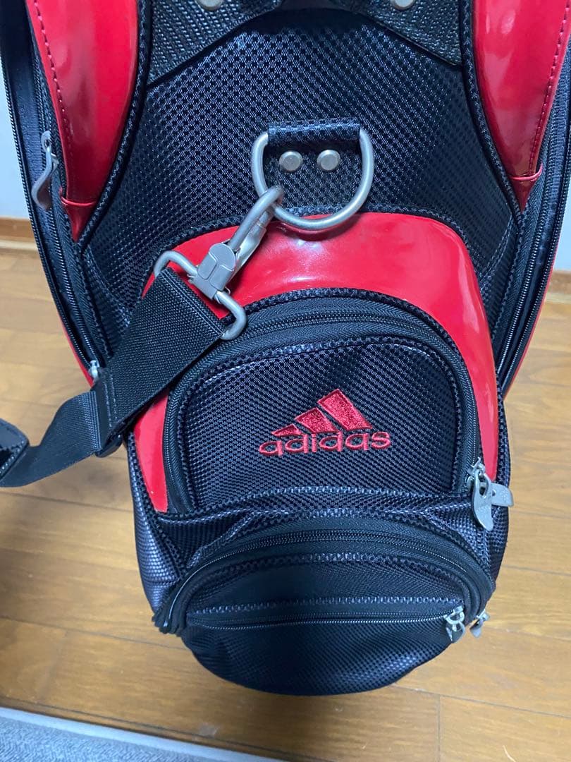 最終値下げ‼️adidas キャディバッグ 黒赤 フード付き