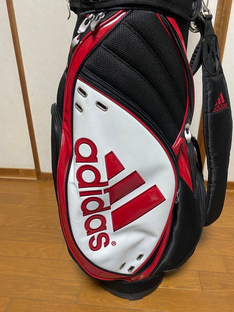 最終値下げ‼️adidas キャディバッグ 黒赤 フード付き