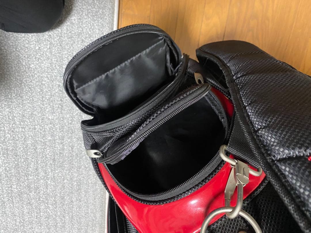 最終値下げ‼️adidas キャディバッグ 黒赤 フード付き