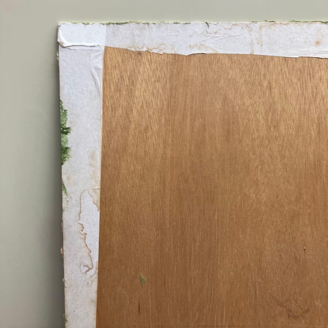 和紙ちぎり絵 原画「白樺の森」風景画 手作り アート 作品 立掛け
