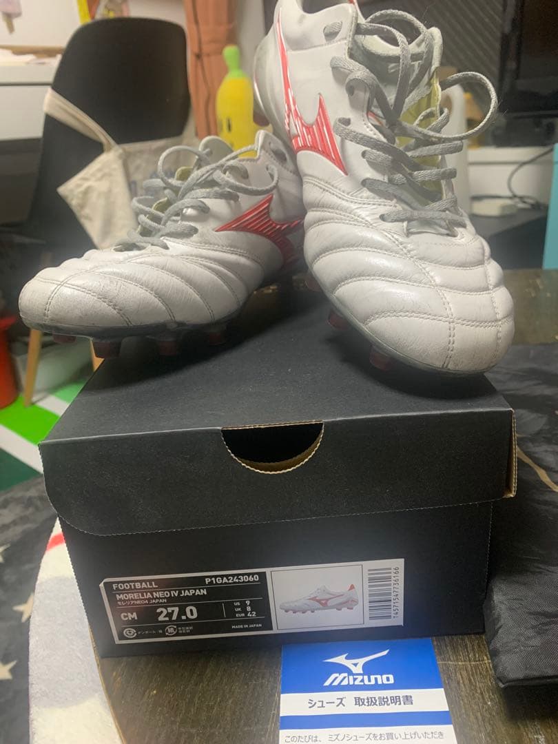Mizuno Morelia NEO 4 japan 27.0cm 白/赤