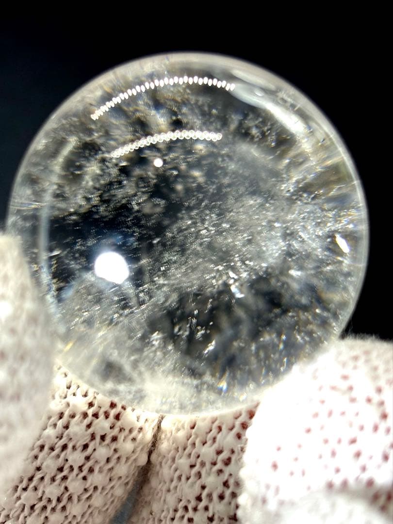 天然石　七星陣　アイリス水晶セット 高透明（ガラス台座付き）　リピーター割引適用