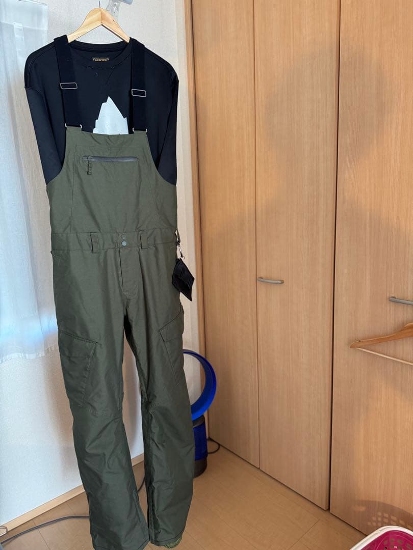 BURTON バートン ビブパンツ Mサイズ カーキ スノーボード ウェア