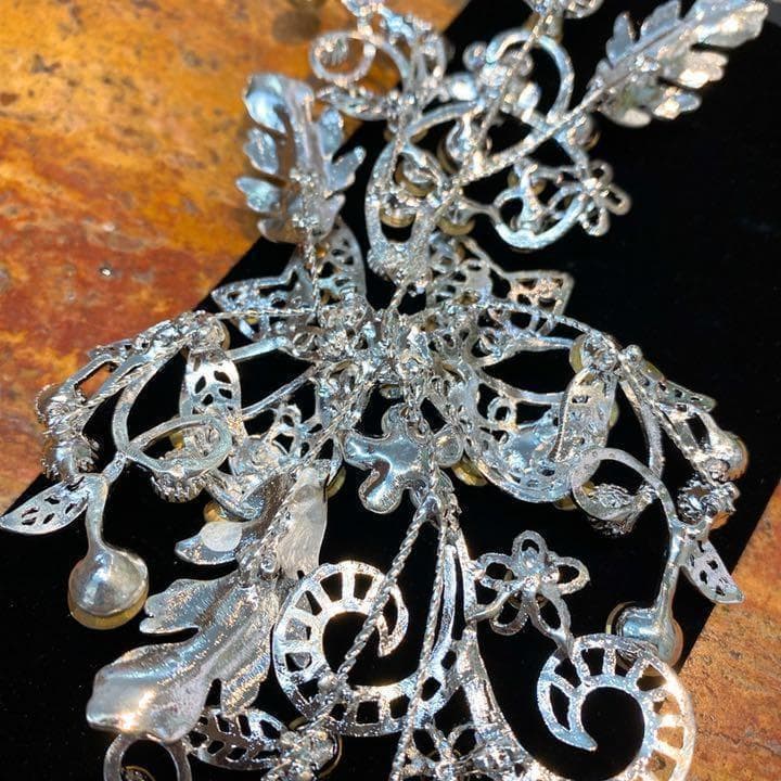 【豪華】新品シルバーヘアアクセサリーb43489