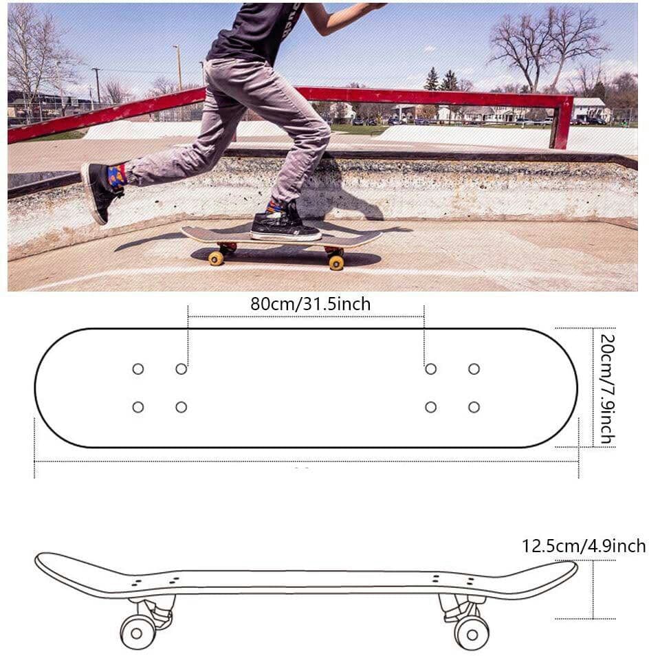 スケートボード 80cm スケボー コンプリート スケボー初心者向けに