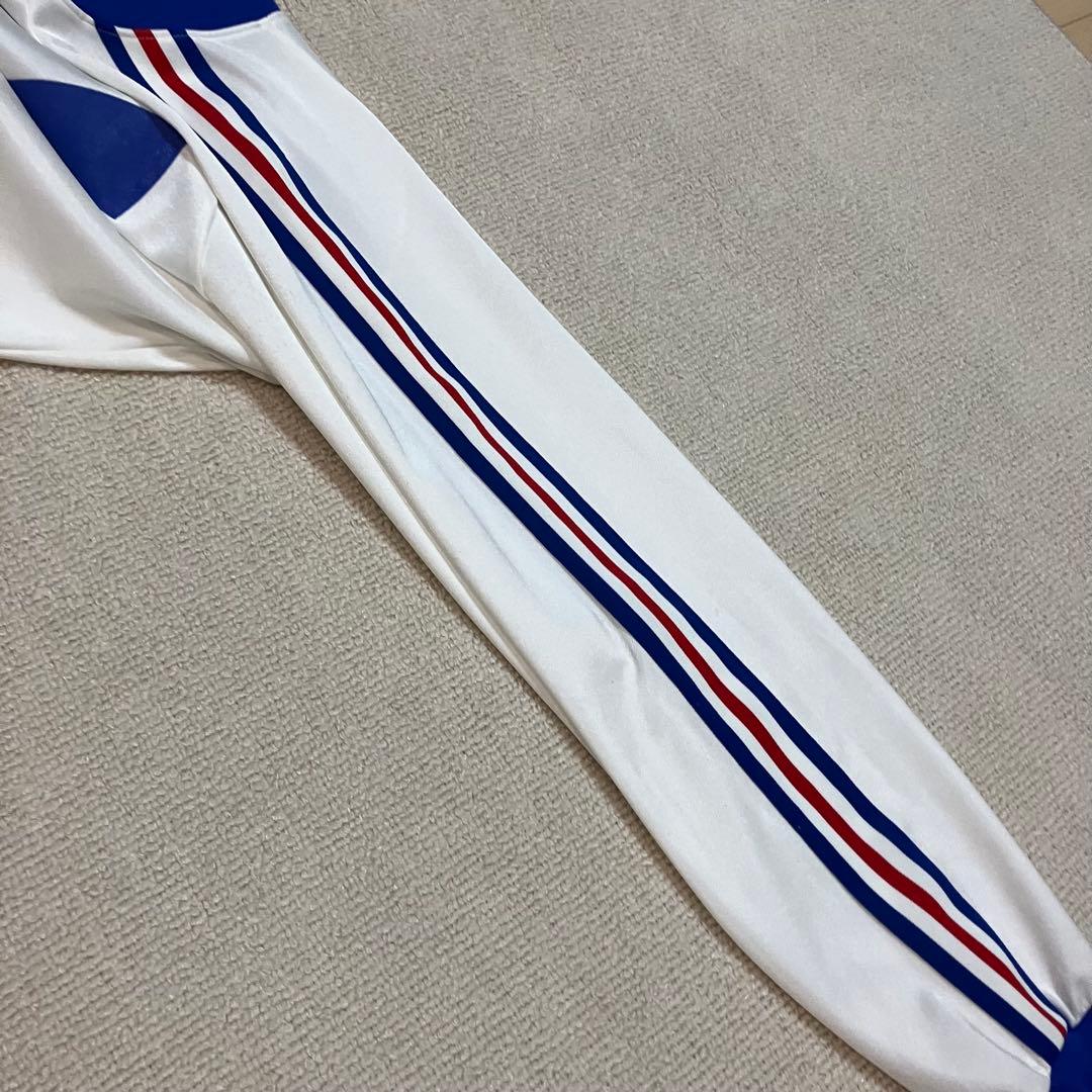 【L】old adidas長袖シャツ　トレフォイルロゴ　トリコロール　マリノス