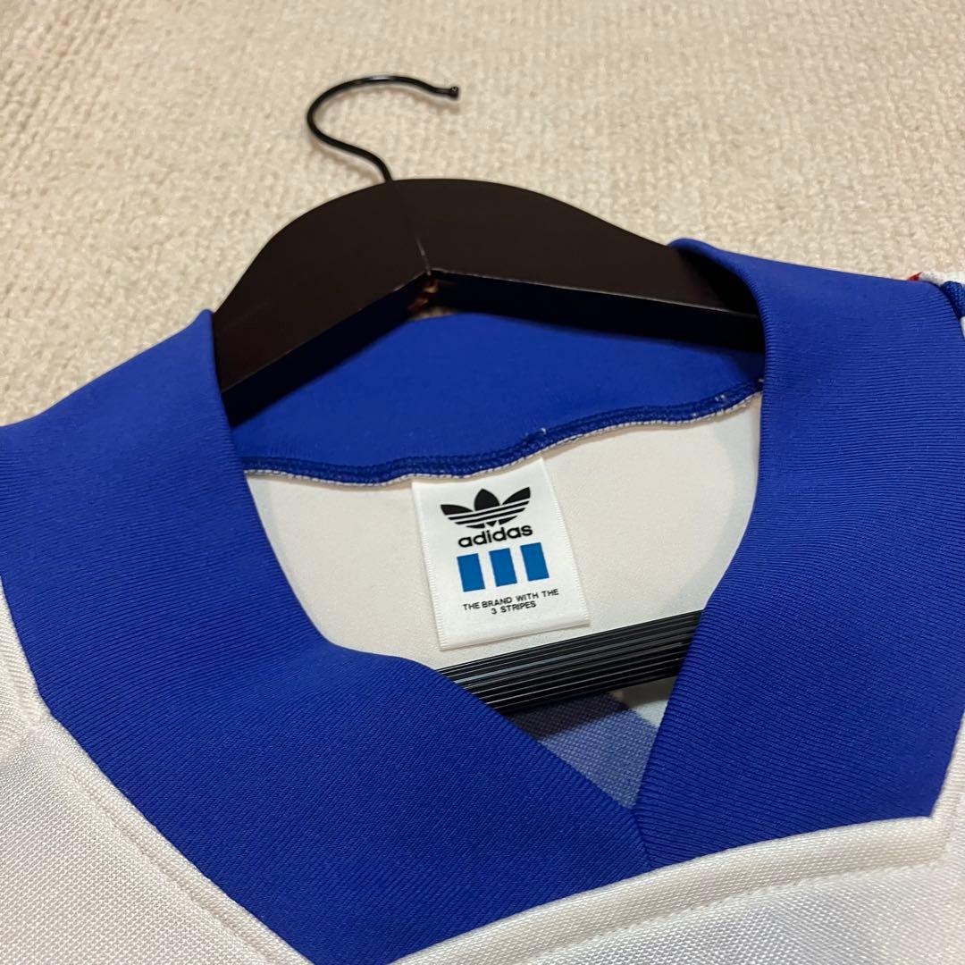 【L】old adidas長袖シャツ　トレフォイルロゴ　トリコロール　マリノス