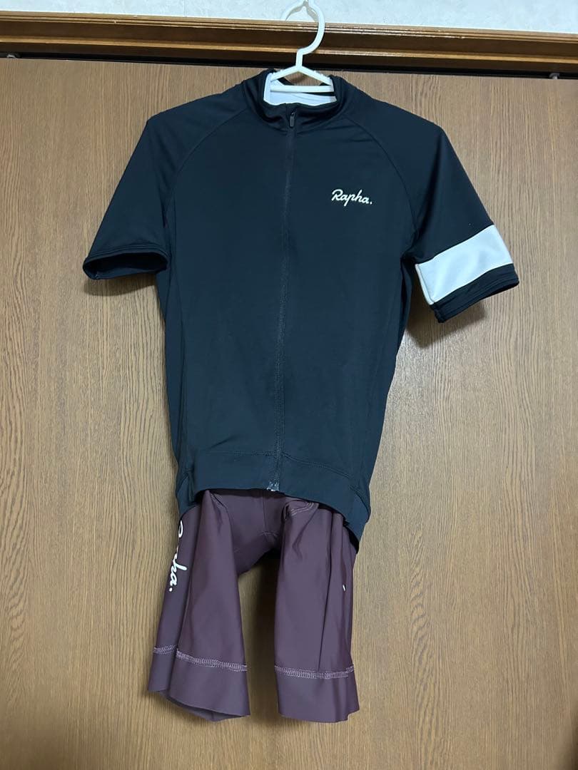 美品　Rapha ラファコア上下セット（Sサイズ）　Black&Mahogany