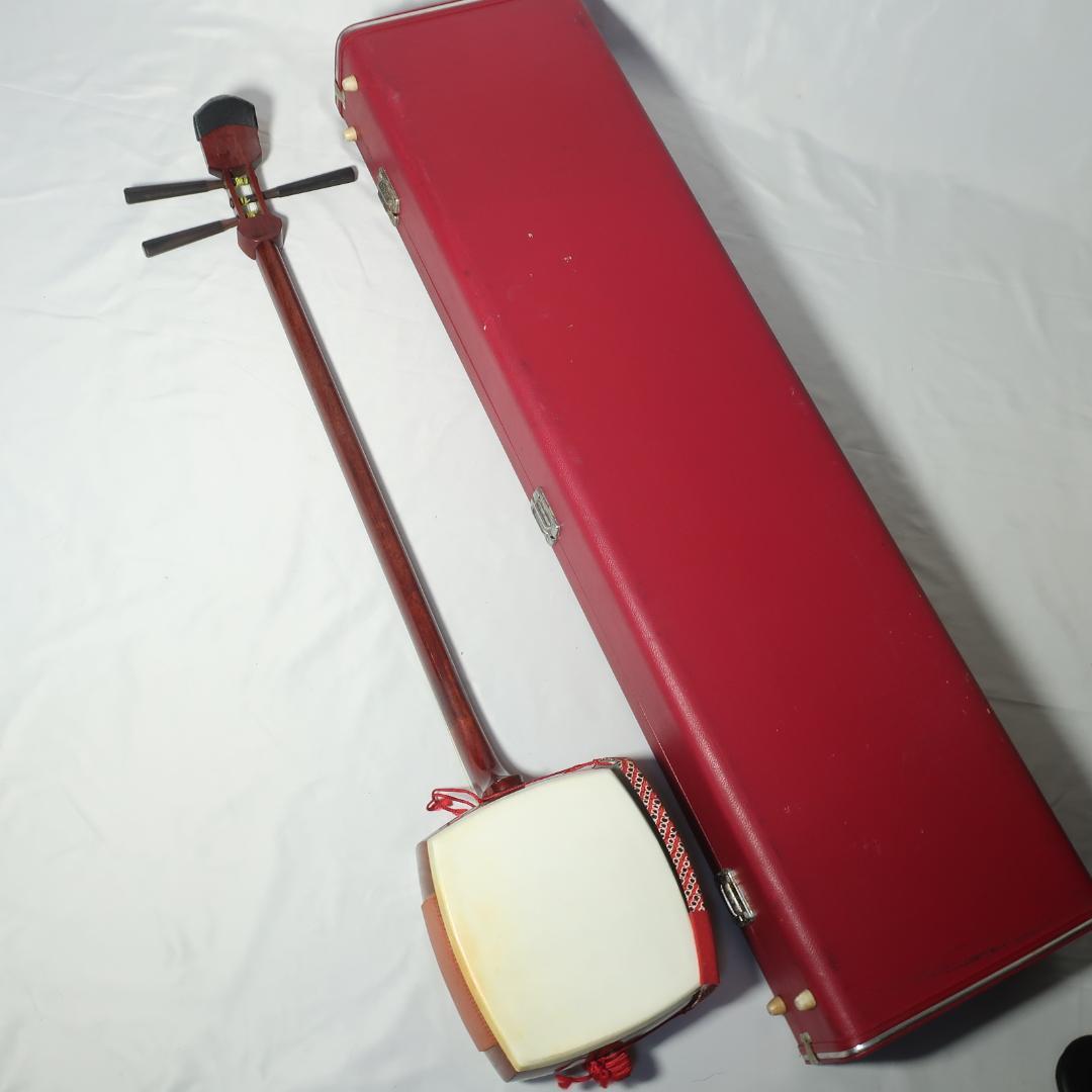 三味線 細棹 撥 ハードケース付 長唄 管理No.4