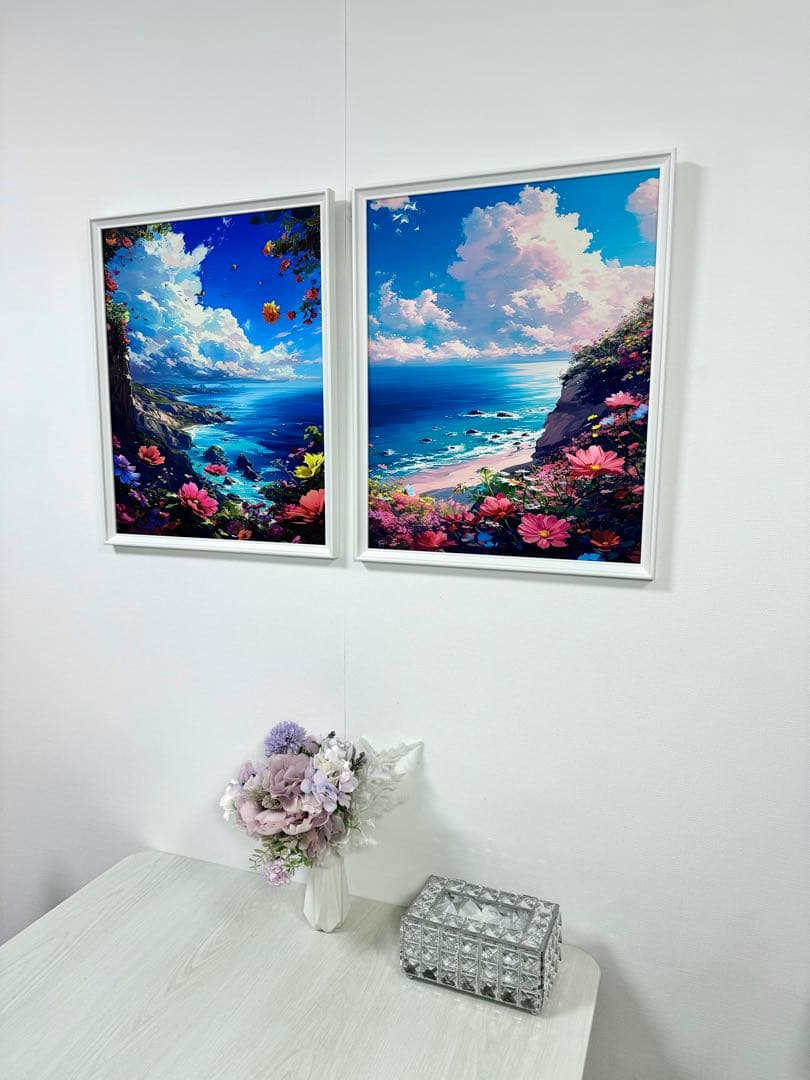 No.226フレーム付きキャンバスアート　風景画　アートポスター　海の絵画