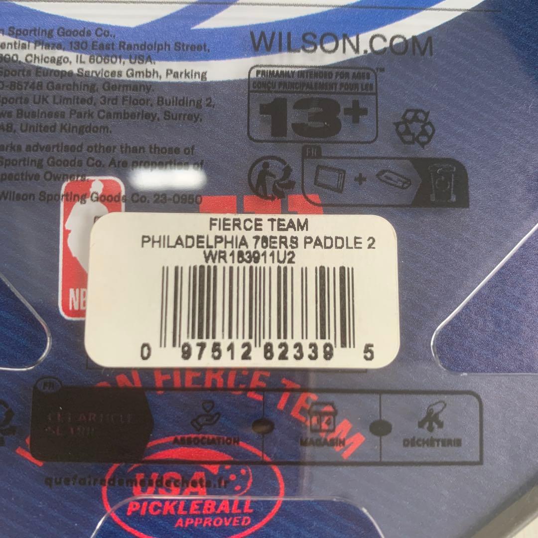 【新品】Wilson 76ers ピックルボールパドル　13mm