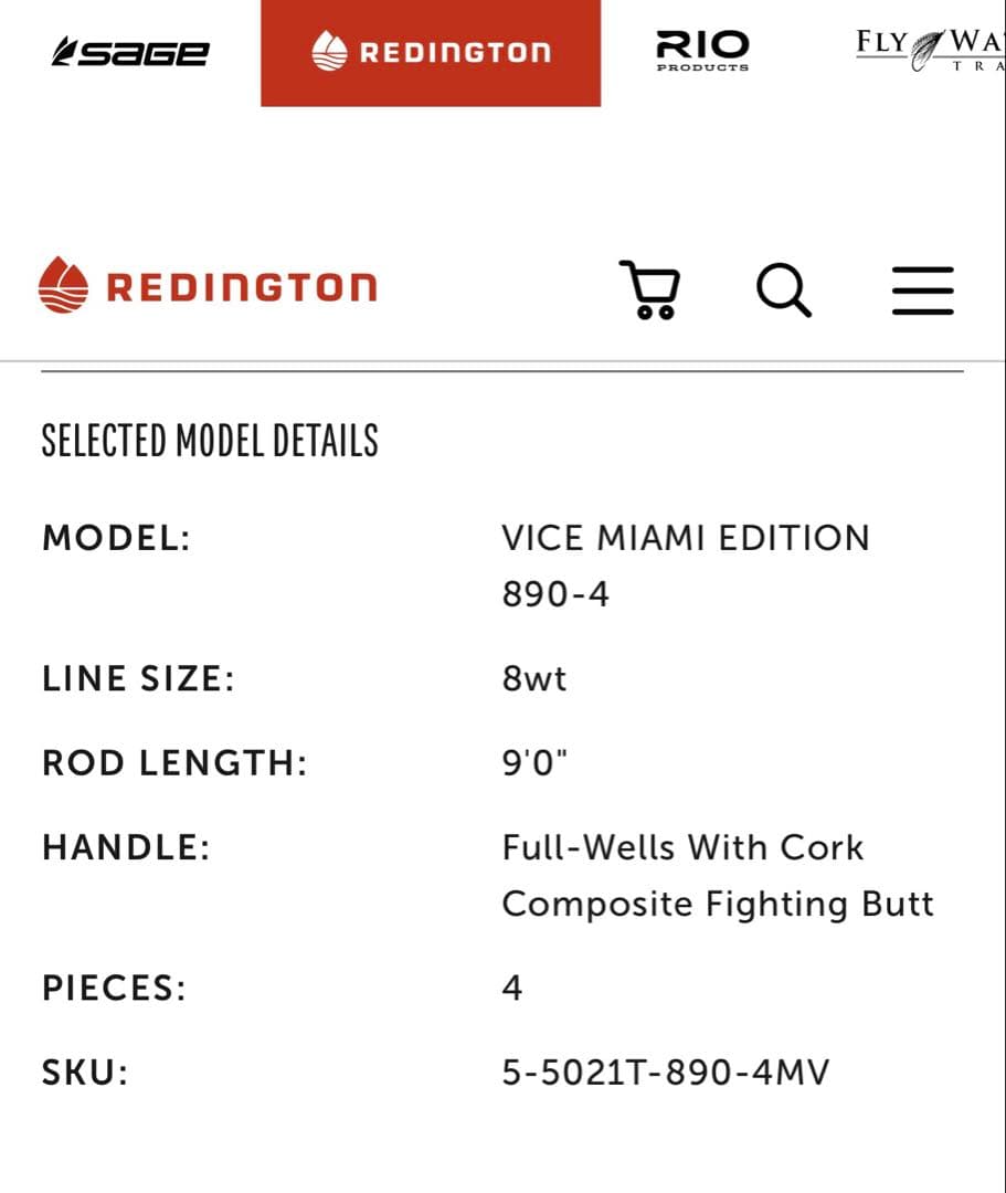 Redington Vice Miami Edition フライロッド890-4