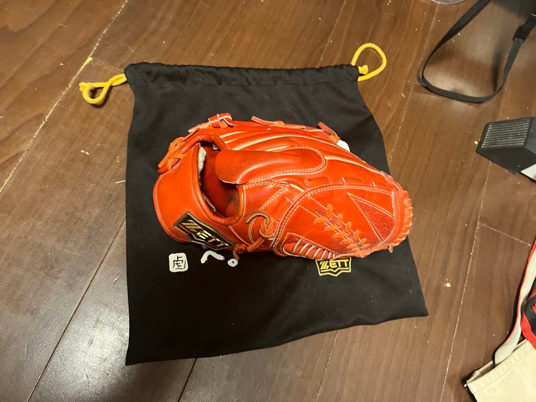 ZETT オレンジ 硬式グローブ 投手用 ピッチャー
