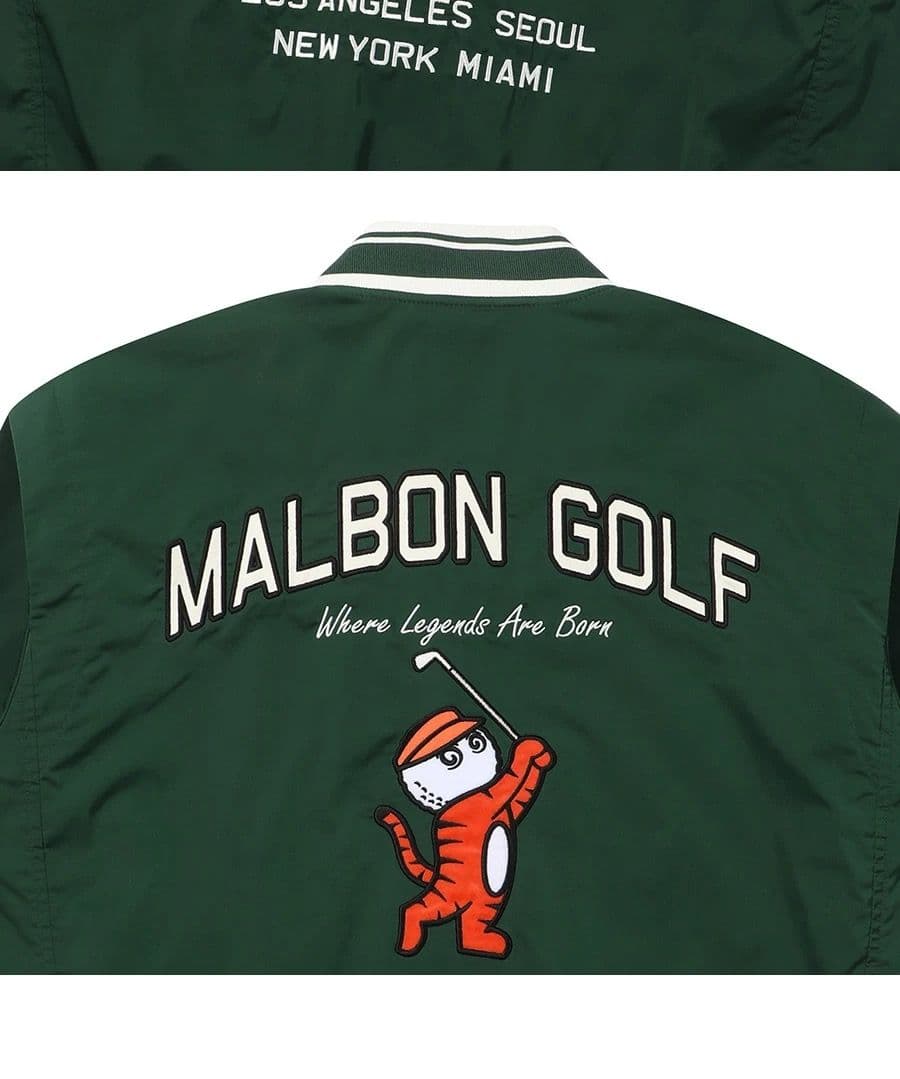 マルボンゴルフ ウェアMalbon golf メンズ スタジャン ジャケット