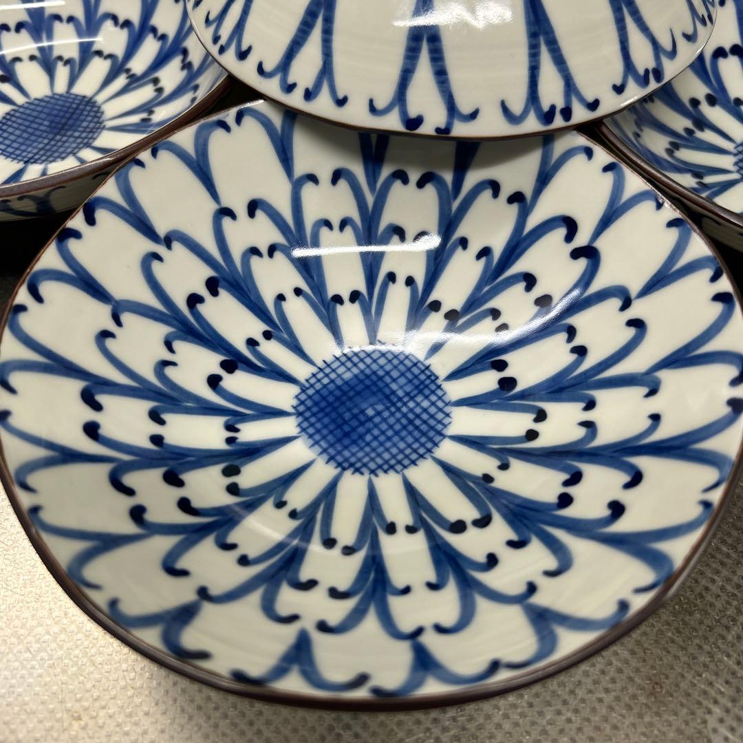 京焼・清水焼 高木岩華　岩華窯　菊割　平鉢　6客セット