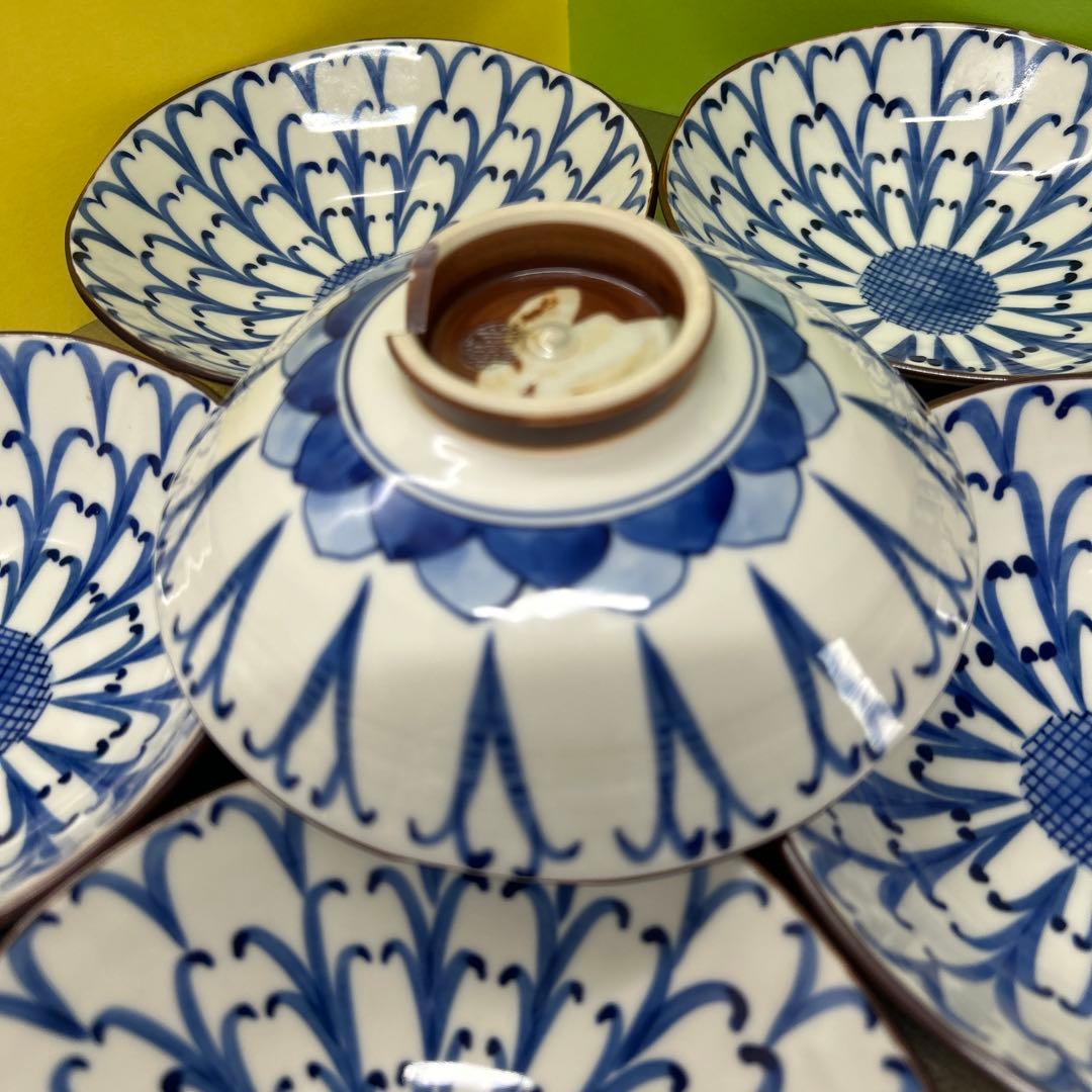 京焼・清水焼 高木岩華　岩華窯　菊割　平鉢　6客セット
