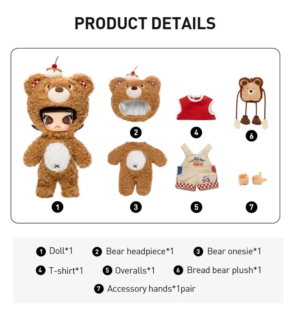 POPMART MOLLY Bear Bread 1/8 アクションフィギュア