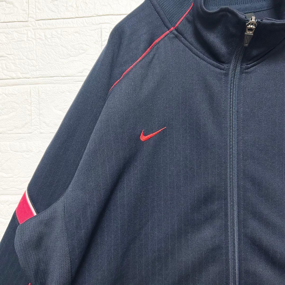 NIKE Dri-FIT ジャージ　上下セット　ネイビー　刺繍　ロゴ【XL