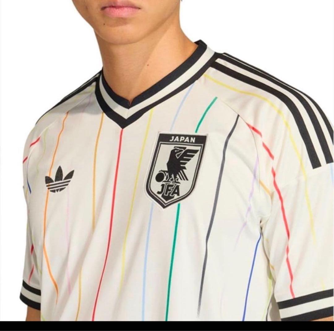 adidas 日本代表 ストライプシャツ ホワイト　Lサイズ