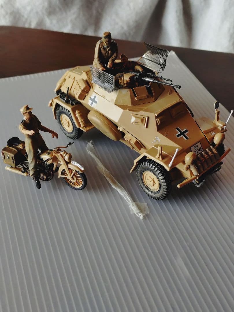 厳寒特価ジャンク！ロンメル軍団チェニジアへ機動偵察隊装甲車 & 製バイク