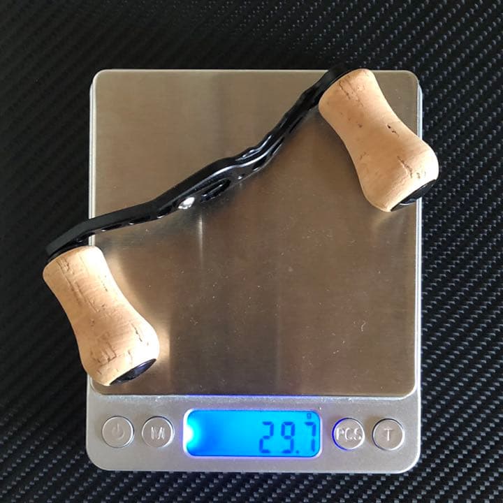 軽量ベイトリール用アルミハンドル コルクハンドルノブ フルセット　ブラック