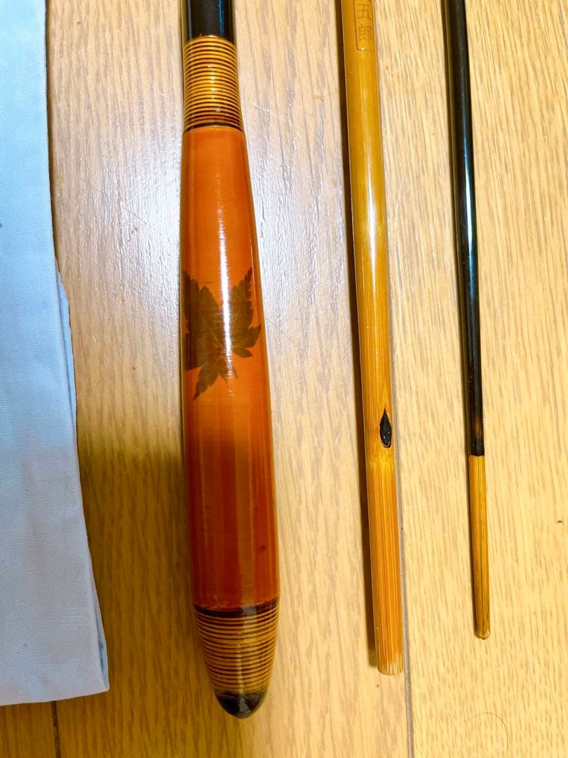 美品 超希少 紀州竹竿　名匠　五郎　中硬　紅葉握り　8.2尺